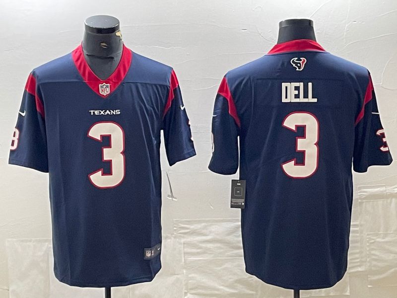 Men Houston Texans #3 Dell Blue Nike Vapor Untouchable Limited NFL Jersey->kansas city chiefs->NFL Jersey